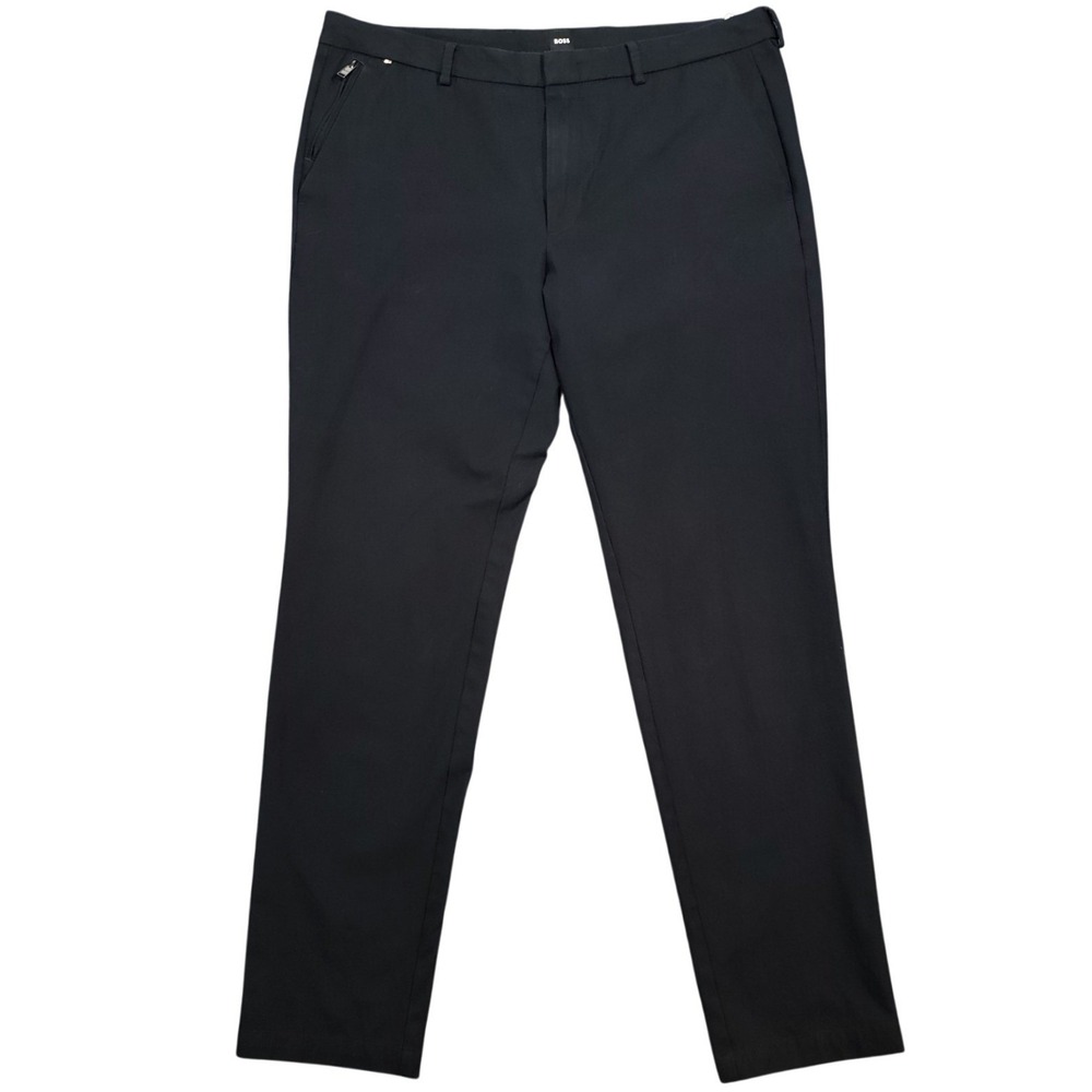 Hugo Boss Kaito Pants Mens 38R Black Slim Fit Trousers Chinos 32" Inseam Stretch